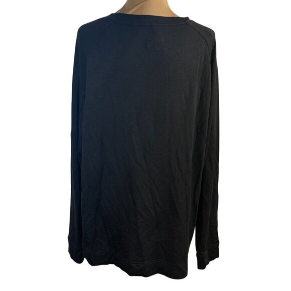 Lou & Grey Signature Soft Lounge Top Black Crew Neck Long Sleeve Size XXL - Picture 3 of 6